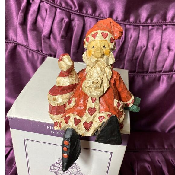 Vintage Santa Clause Ceramic Stocking Hanger Shelf Sitter Decor Primitive Folksy - Picture 7 of 10